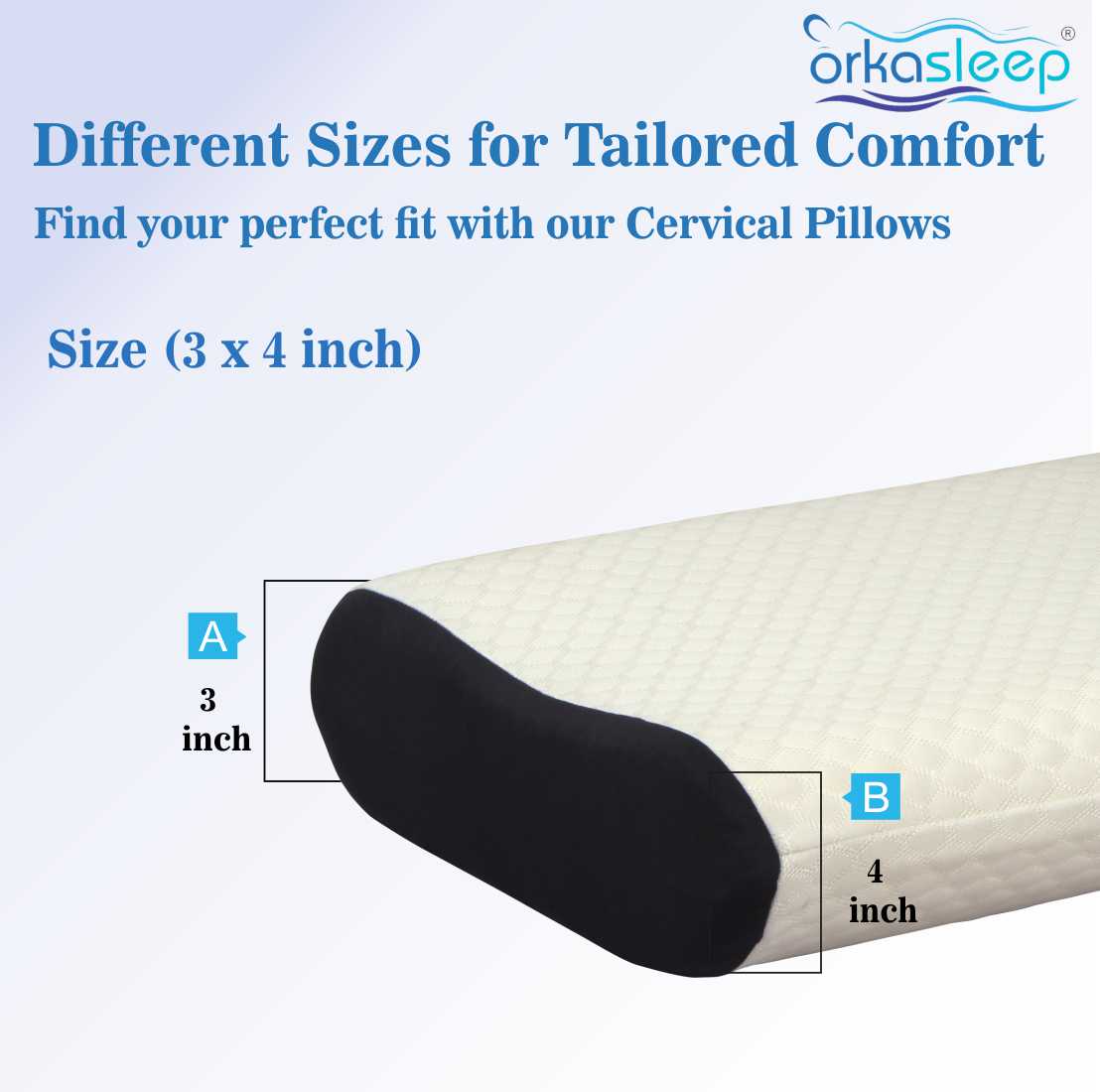 Orkasleep Eco Orthopedic Contour Neck Support Pillow for Sleeping, Neck & Shoulder Pain Memory Foam Solid Sleeping Pillow Pack of 1 view 7